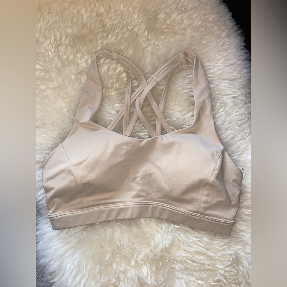Lululemon nude color cross strap sports bra size 4
